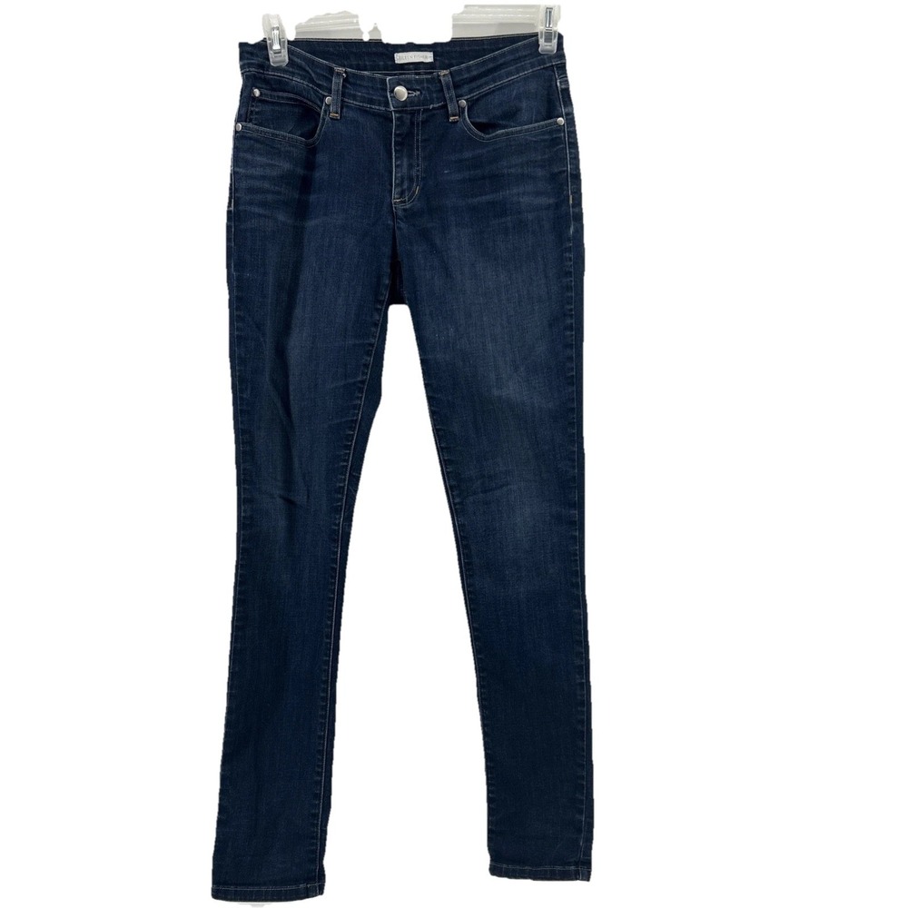 Eileen Fisher Jeans Women's 6 Blue Organic Cotton Stretch Skinny Minimalist